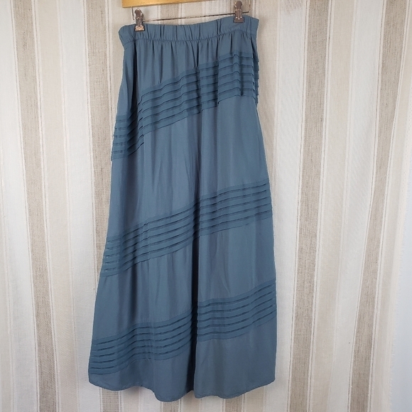Soft Surroundings Maxi Skirt Blue‎ Size Small Lagenlook Modest - Picture 6 of 6